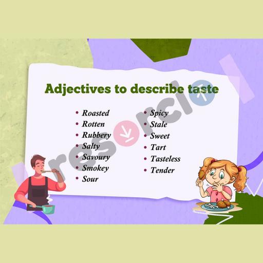 Adjectives to Describe Taste - Template - 03