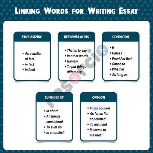 opinion essay structure linking words